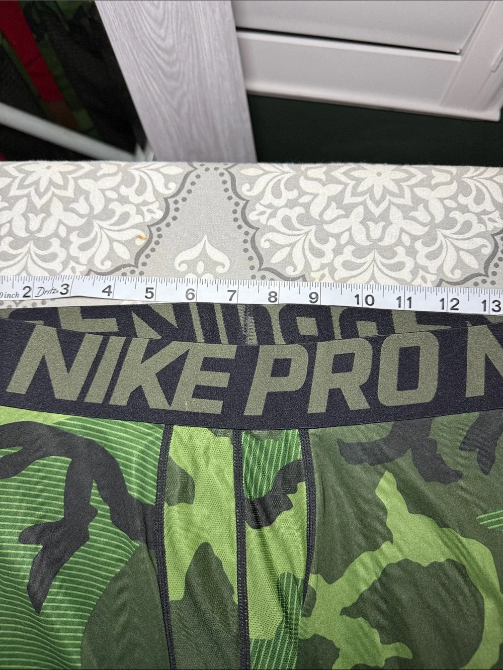 Nike Pro Camouflage Compression Tights Green Black Men's Size Medium